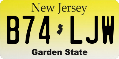 NJ license plate B74LJW