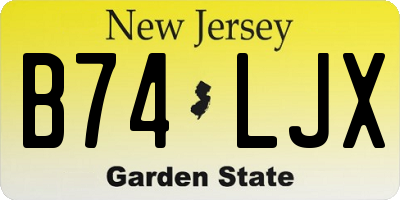NJ license plate B74LJX