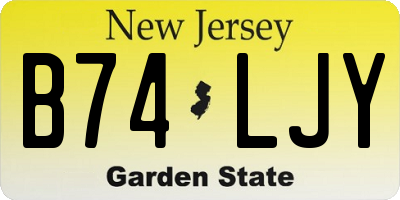 NJ license plate B74LJY