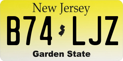 NJ license plate B74LJZ