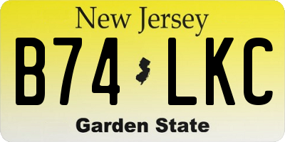NJ license plate B74LKC