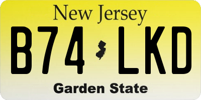 NJ license plate B74LKD