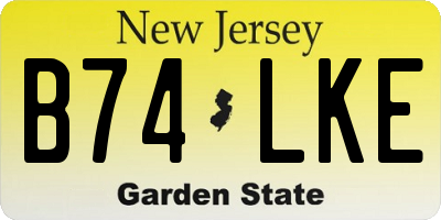 NJ license plate B74LKE