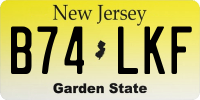 NJ license plate B74LKF