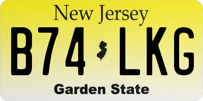 NJ license plate B74LKG