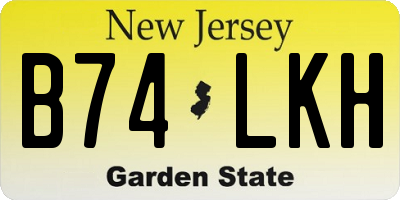 NJ license plate B74LKH