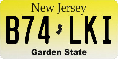 NJ license plate B74LKI