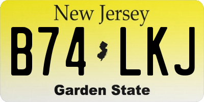 NJ license plate B74LKJ