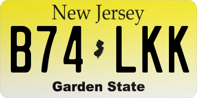 NJ license plate B74LKK