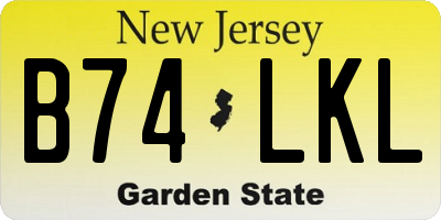 NJ license plate B74LKL