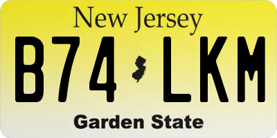 NJ license plate B74LKM
