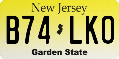 NJ license plate B74LKO