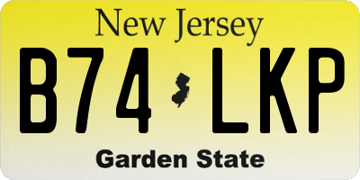 NJ license plate B74LKP