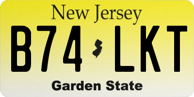 NJ license plate B74LKT