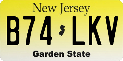 NJ license plate B74LKV