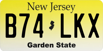 NJ license plate B74LKX