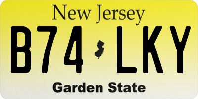 NJ license plate B74LKY