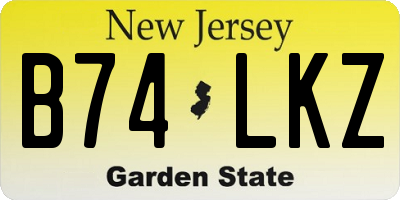 NJ license plate B74LKZ