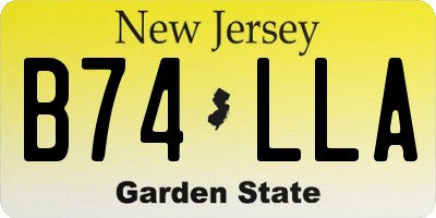 NJ license plate B74LLA