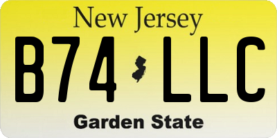 NJ license plate B74LLC