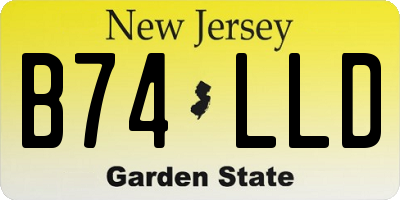 NJ license plate B74LLD