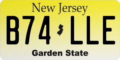 NJ license plate B74LLE
