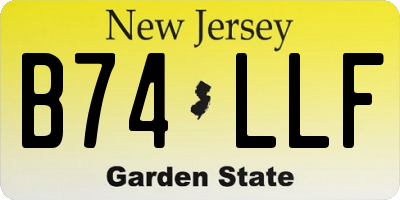 NJ license plate B74LLF