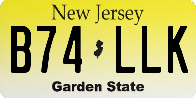 NJ license plate B74LLK