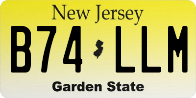 NJ license plate B74LLM