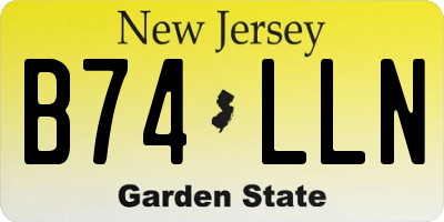 NJ license plate B74LLN
