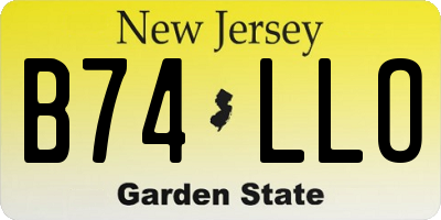 NJ license plate B74LLO