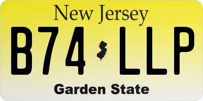 NJ license plate B74LLP