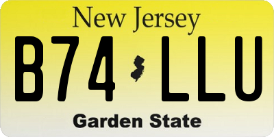 NJ license plate B74LLU