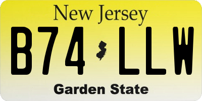 NJ license plate B74LLW