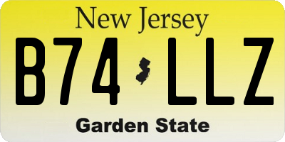 NJ license plate B74LLZ