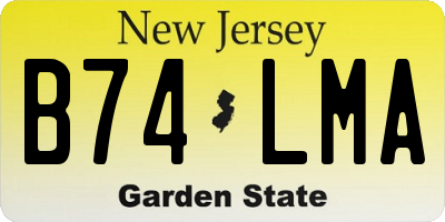 NJ license plate B74LMA