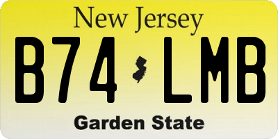 NJ license plate B74LMB