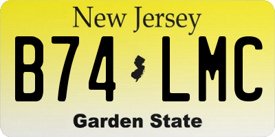 NJ license plate B74LMC