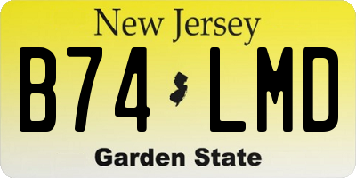 NJ license plate B74LMD