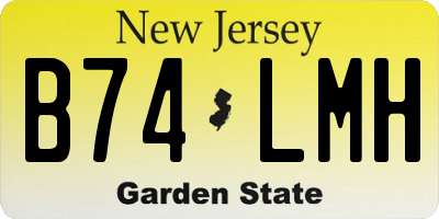 NJ license plate B74LMH