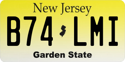 NJ license plate B74LMI