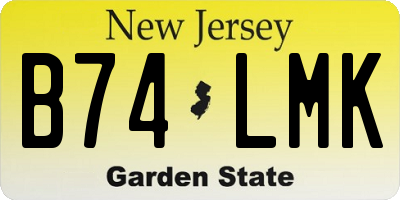 NJ license plate B74LMK