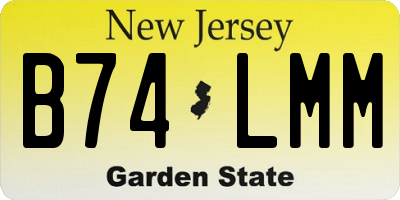 NJ license plate B74LMM