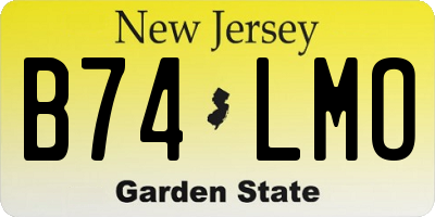 NJ license plate B74LMO