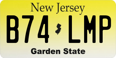 NJ license plate B74LMP