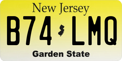 NJ license plate B74LMQ