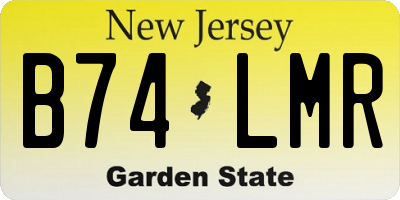 NJ license plate B74LMR