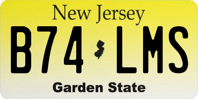 NJ license plate B74LMS