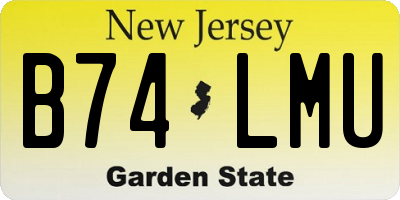 NJ license plate B74LMU