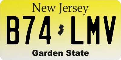 NJ license plate B74LMV